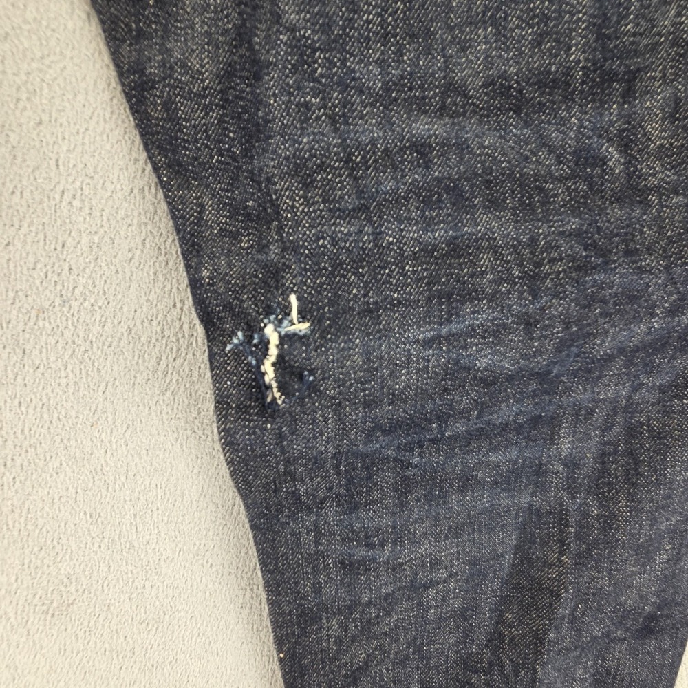 Selvedge Jeans Mens Blue Dark Wash Honeycomb Button Fly ModNine Fits 34x32 - Picture 16 of 16